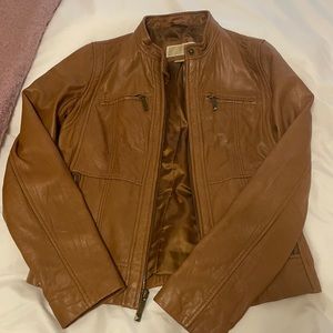 Michael Kors Brown Leather Jacket